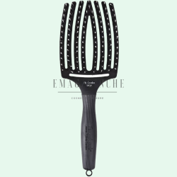 Olivia Garden Плоска голяма масажна четка за коса със смесен косъм Hairbrush Fingerbrush Combo Large - Black